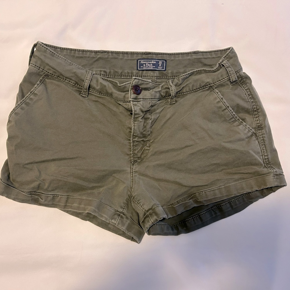 Abercrombie & Fitch Olive Green Women Shorts